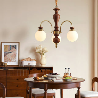 Solara Lustre Classique en Bois et Laiton