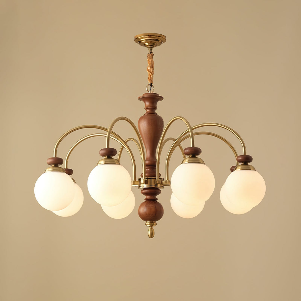 Vianoris Lustre Classique en Bois et Laiton