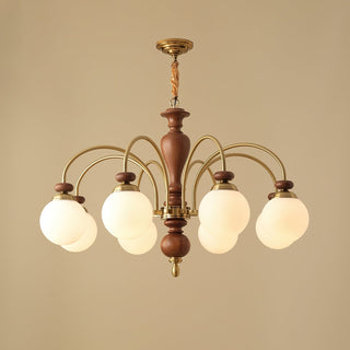 Solara Lustre Classique en Bois et Laiton