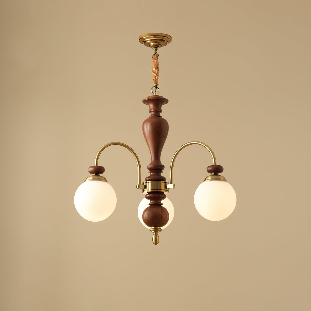 Vianoris Lustre Classique en Bois et Laiton