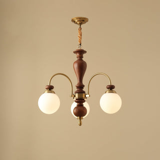 Solara Lustre Classique en Bois et Laiton