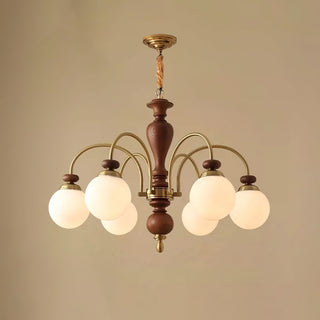 Solara Lustre Classique en Bois et Laiton