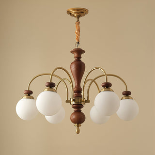Solara Lustre Classique en Bois et Laiton
