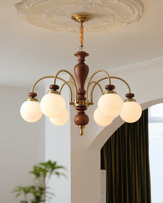 Solara Lustre Classique en Bois et Laiton