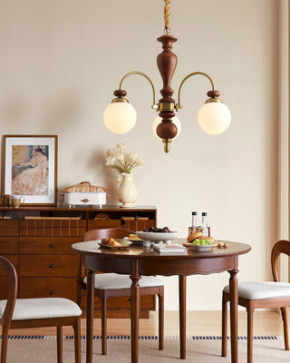 Solara Lustre Classique en Bois et Laiton