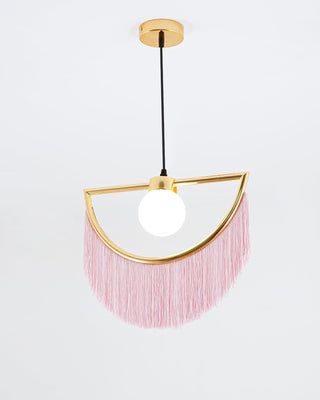 Solara Lampe suspendue en tissu à franges style globe rétro bohème-Luire