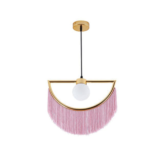 Solara Lampe suspendue en tissu à franges style globe rétro bohème-Luire