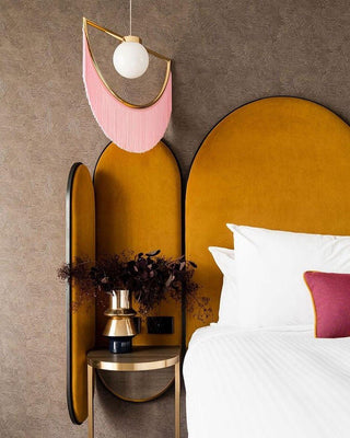 Solara Lampe suspendue en tissu à franges style globe rétro bohème-Luire