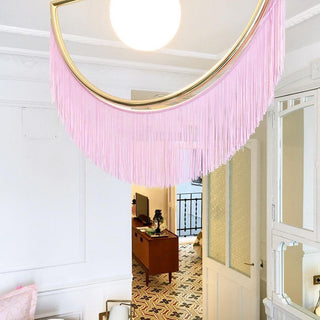 Solara Lampe suspendue en tissu à franges style globe rétro bohème-Luire