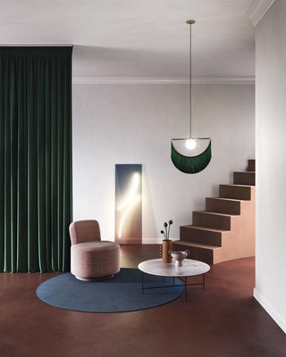 Solara Lampe suspendue en tissu à franges style globe rétro bohème-Luire