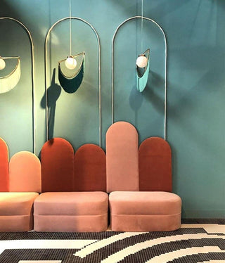 Solara Lampe suspendue en tissu à franges style globe rétro bohème-Luire