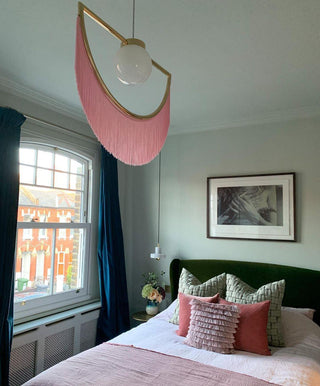 Solara Lampe suspendue en tissu à franges style globe rétro bohème-Luire