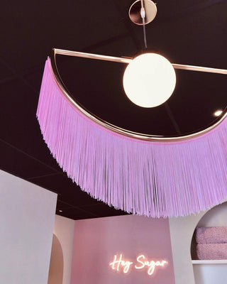 Solara Lampe suspendue en tissu à franges style globe rétro bohème-Luire