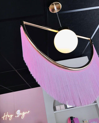 Solara Lampe suspendue en tissu à franges style globe rétro bohème-Luire