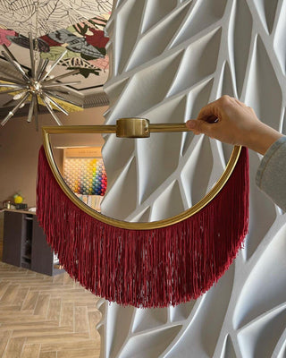 Solara Lampe suspendue en tissu à franges style globe rétro bohème-Luire