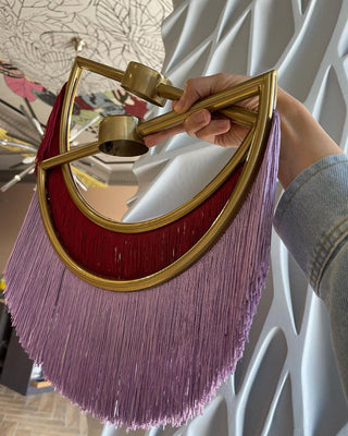 Solara Lampe suspendue en tissu à franges style globe rétro bohème-Luire