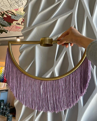 Solara Lampe suspendue en tissu à franges style globe rétro bohème-Luire