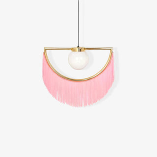 Solara Lampe suspendue en tissu à franges style globe rétro bohème-Luire
