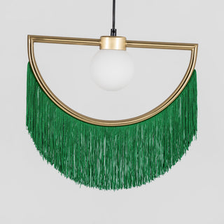 Solara Lampe suspendue en tissu à franges style globe rétro bohème-Luire