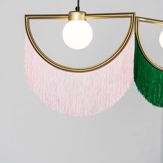 Solara Lampe suspendue en tissu à franges style globe rétro bohème-Luire