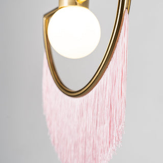 Solara Lampe suspendue en tissu à franges style globe rétro bohème-Luire