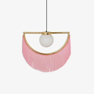 Solara Lampe suspendue en tissu à franges style globe rétro bohème-Luire