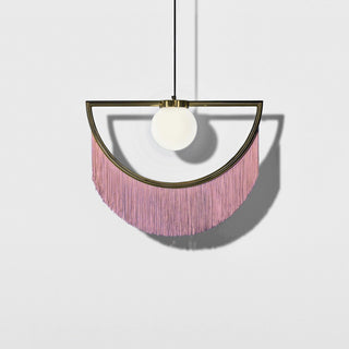 Solara Lampe suspendue en tissu à franges style globe rétro bohème-Luire