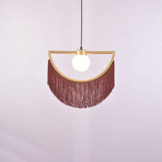 Solara Lampe suspendue en tissu à franges style globe rétro bohème-Luire
