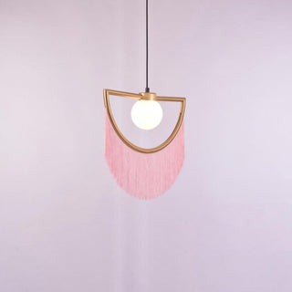 Solara Lampe suspendue en tissu à franges style globe rétro bohème-Luire