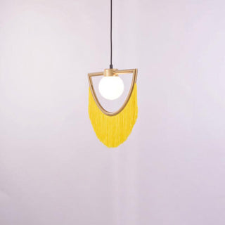 Solara Lampe suspendue en tissu à franges style globe rétro bohème-Luire