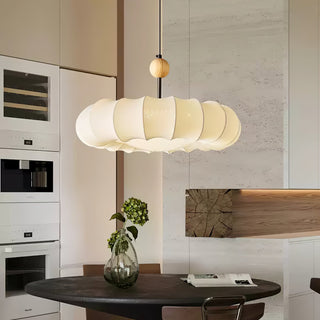 Lyvina Suspension Traditionnelle en Bois Naturel et Tissu