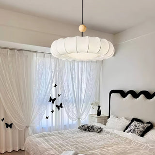 Lyvina Suspension Traditionnelle en Bois Naturel et Tissu