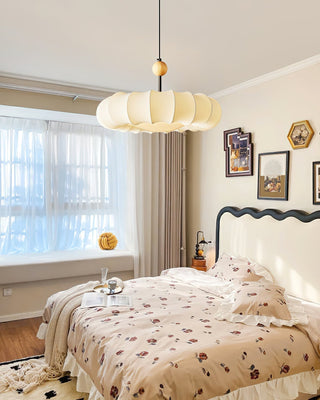 Lyvina Suspension Traditionnelle en Bois Naturel et Tissu