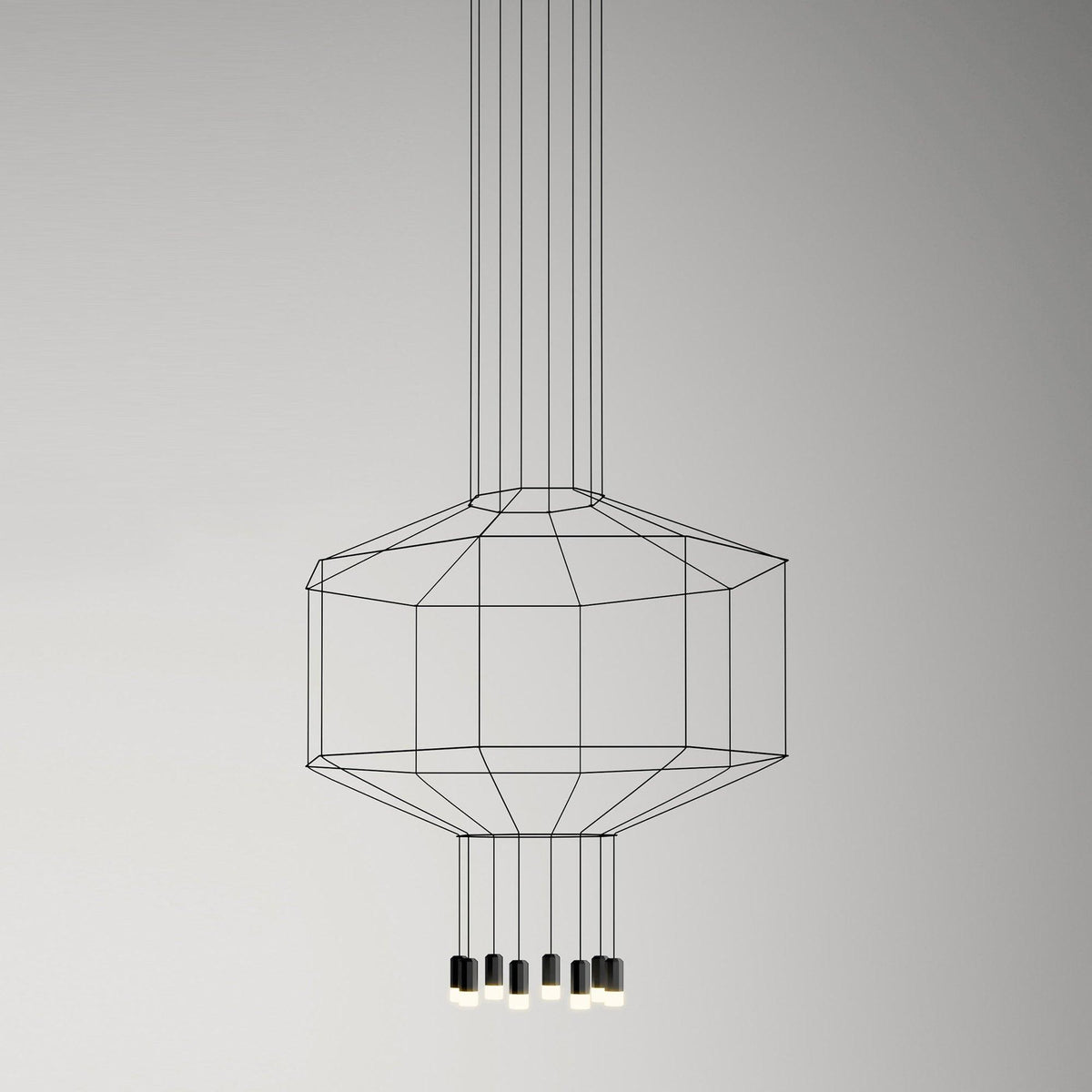Quineira Suspension Géométrique en Fil Noir LED