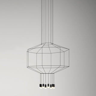 Lustra Suspension Géométrique en Fil Noir LED