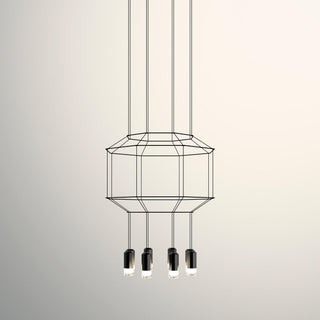 Lustra Suspension Géométrique en Fil Noir LED