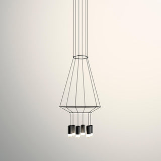 Lustra Suspension Géométrique en Fil Noir LED