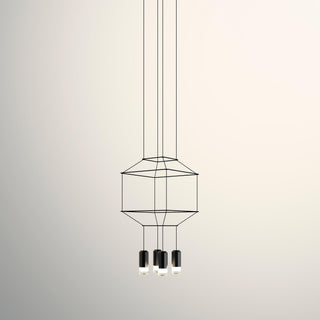Lustra Suspension Géométrique en Fil Noir LED