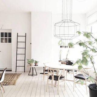 Lustra Suspension Géométrique en Fil Noir LED