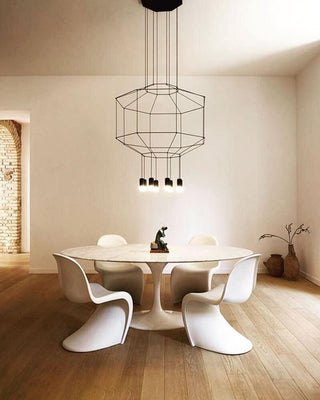 Lustra Suspension Géométrique en Fil Noir LED