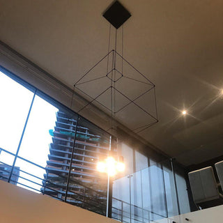 Lustra Suspension Géométrique en Fil Noir LED