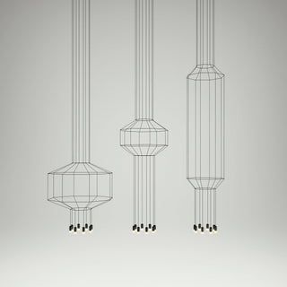 Lustra Suspension Géométrique en Fil Noir LED