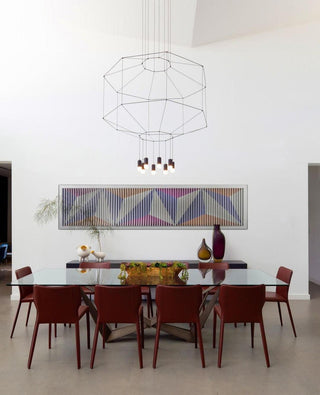 Lustra Suspension Géométrique en Fil Noir LED