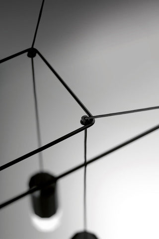 Lustra Suspension Géométrique en Fil Noir LED