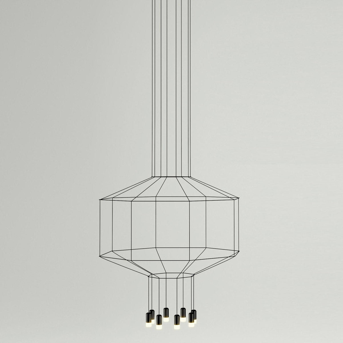 Quineira Suspension Géométrique en Fil Noir LED