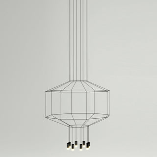 Lustra Suspension Géométrique en Fil Noir LED