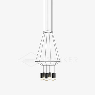 Lustra Suspension Géométrique en Fil Noir LED