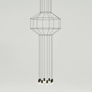 Lustra Suspension Géométrique en Fil Noir LED