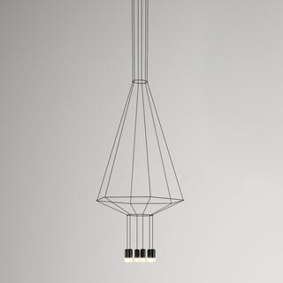 Lustra Suspension Géométrique en Fil Noir LED