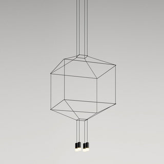 Lustra Suspension Géométrique en Fil Noir LED
